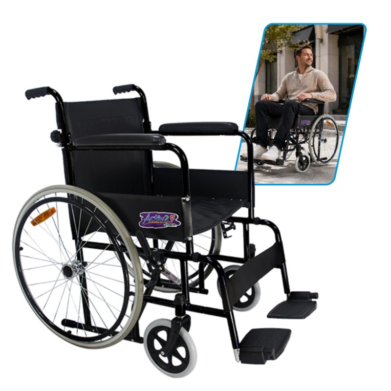 Silla De Ruedas Economica Ligera Compacta Activ2f Color Negro