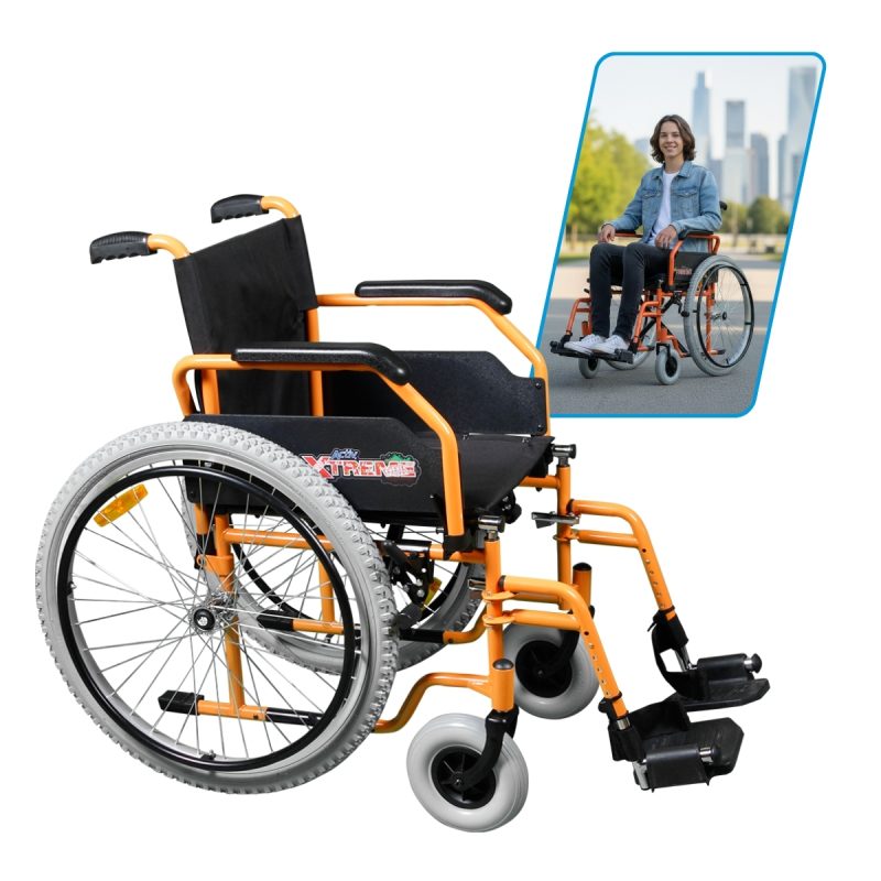 Silla De Ruedas Neumatica Infantil Todo Terreno Xtreme 16 Color Naranja Terra