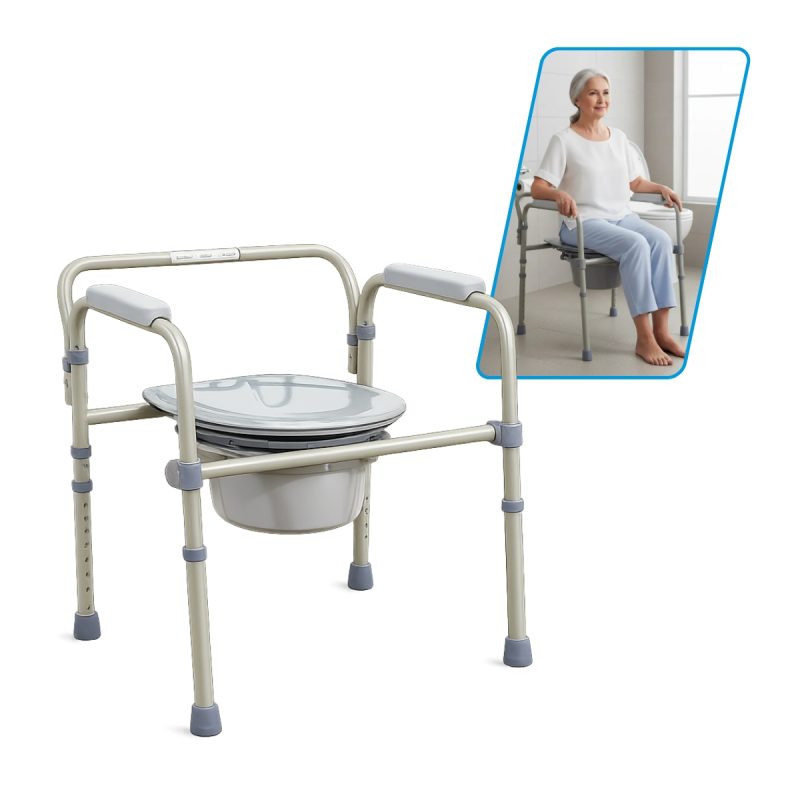 Silla Cómodo de Acero, Plegable con Respaldo Color Gris