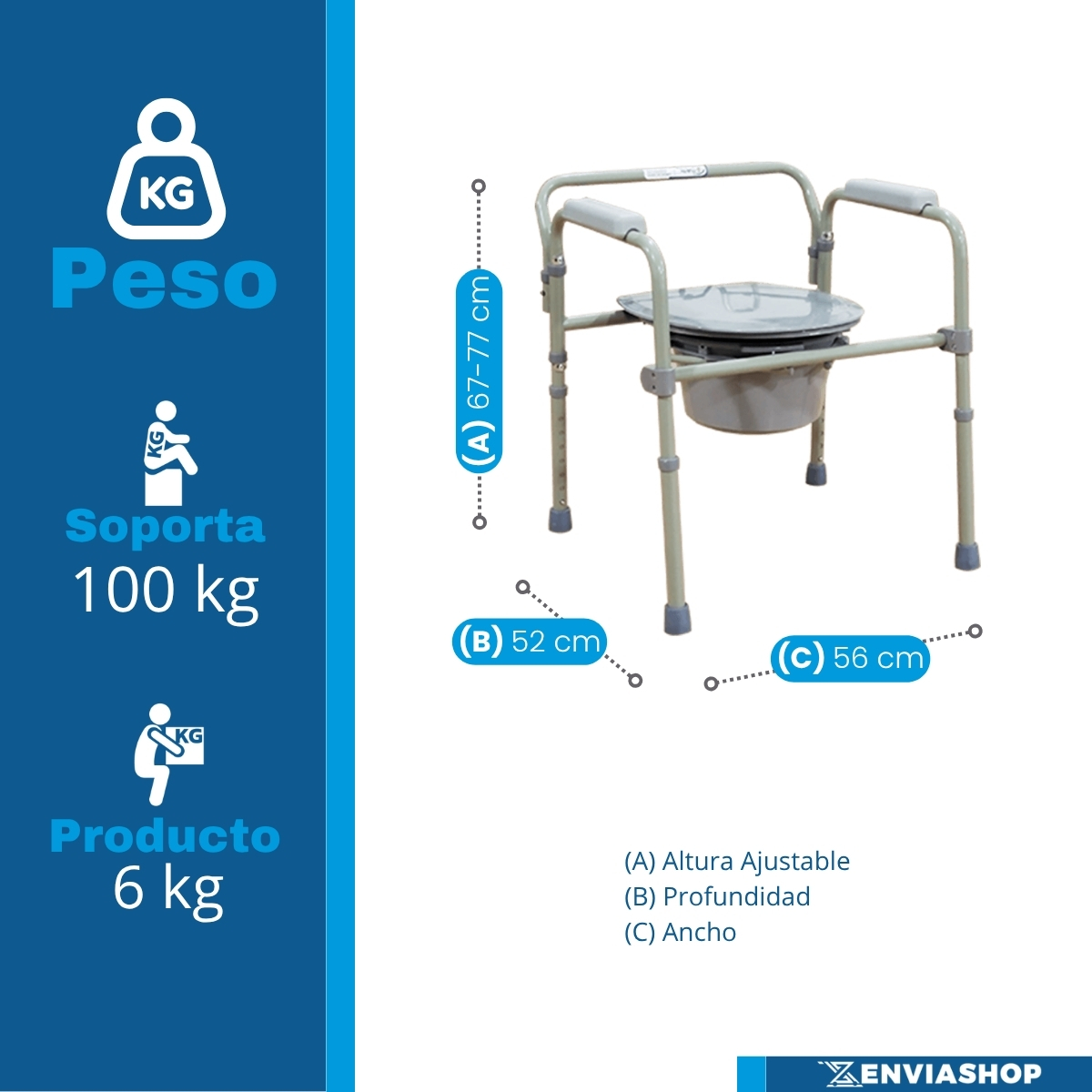 Silla Cómodo de Acero, Plegable con Respaldo Color Gris - Imagen 4