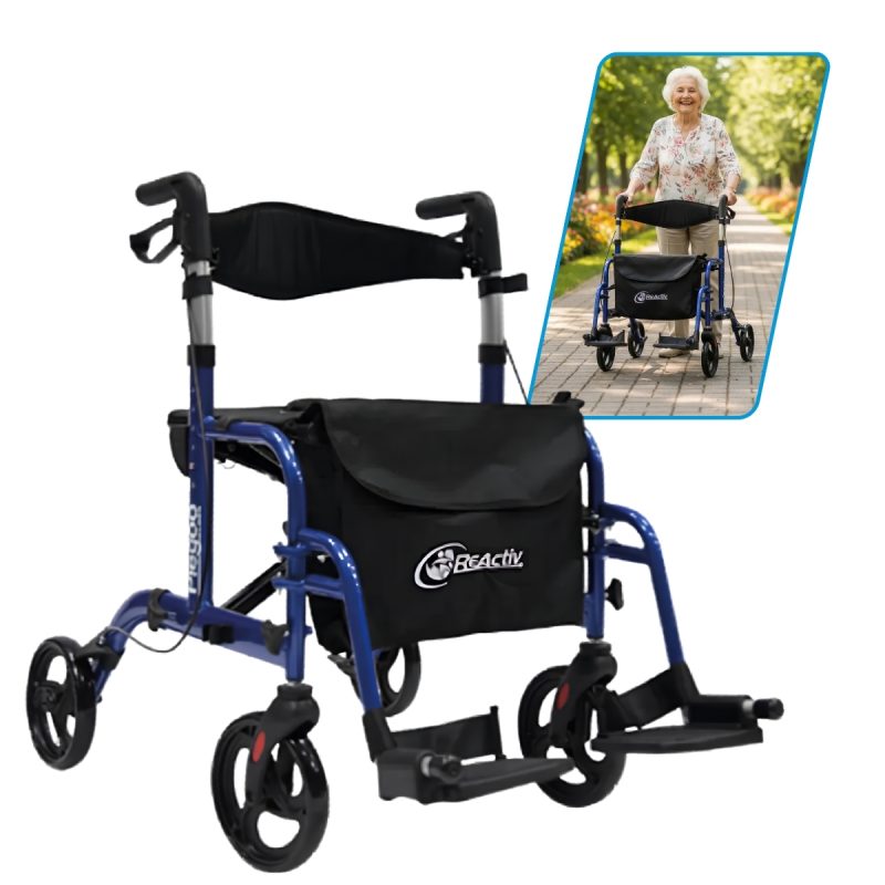 Andadera Rollator Plegoo Travel Descansapies Color Azul