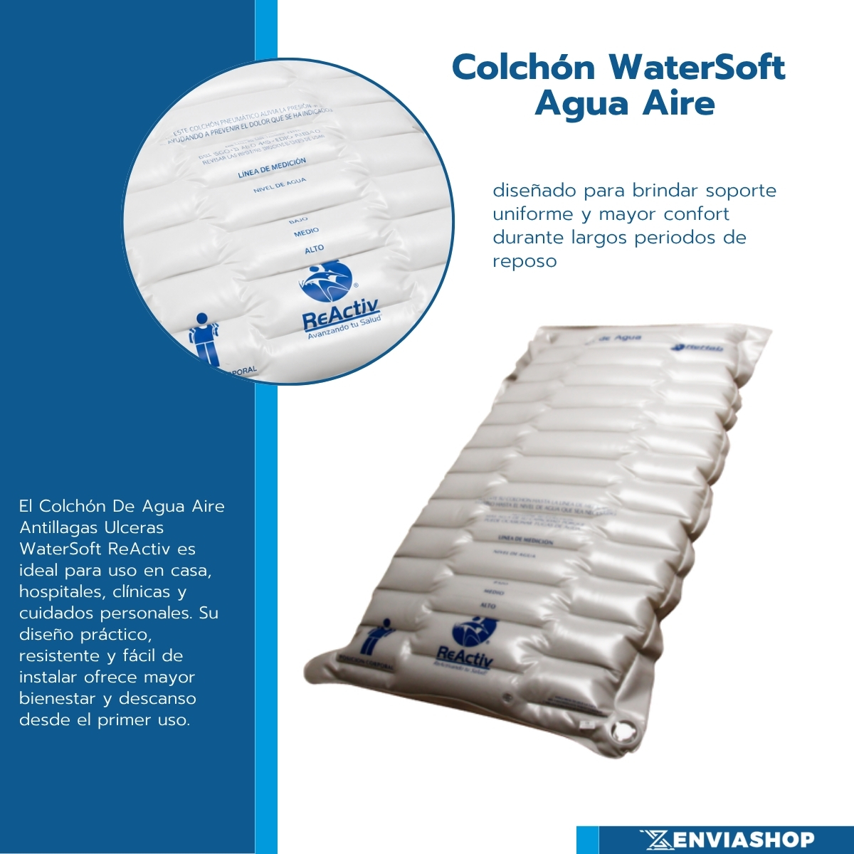 Colchón Watersoft De Agua/Aire Color Gris - Imagen 4