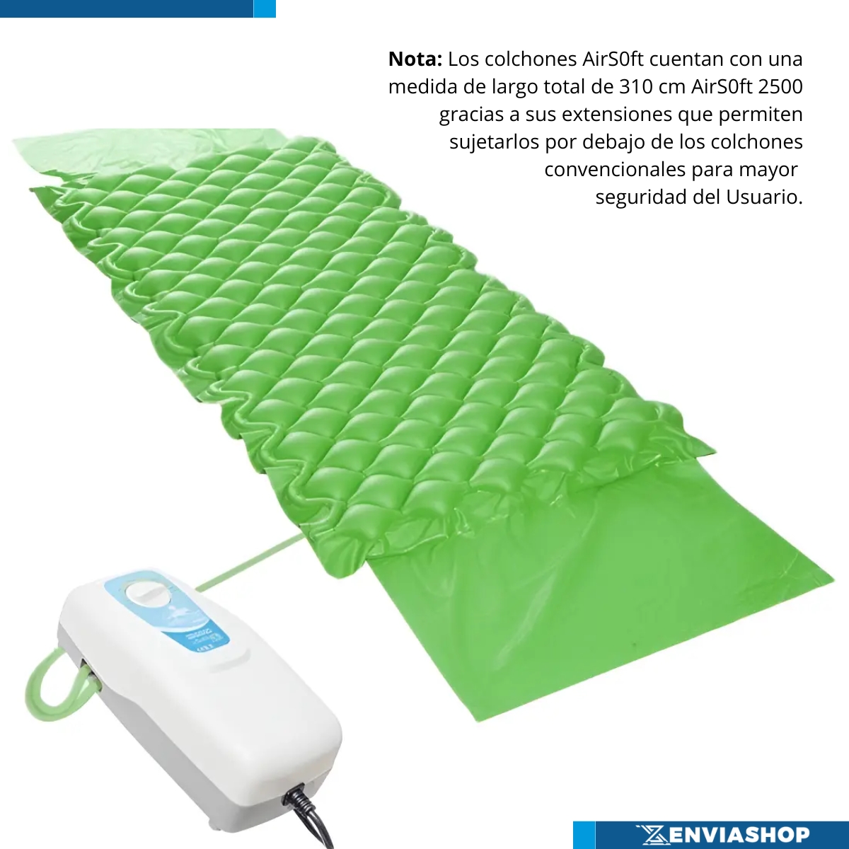 Colchón Antiescaras Airsoft Lite 2500 Con Regulador color Verde - Imagen 6