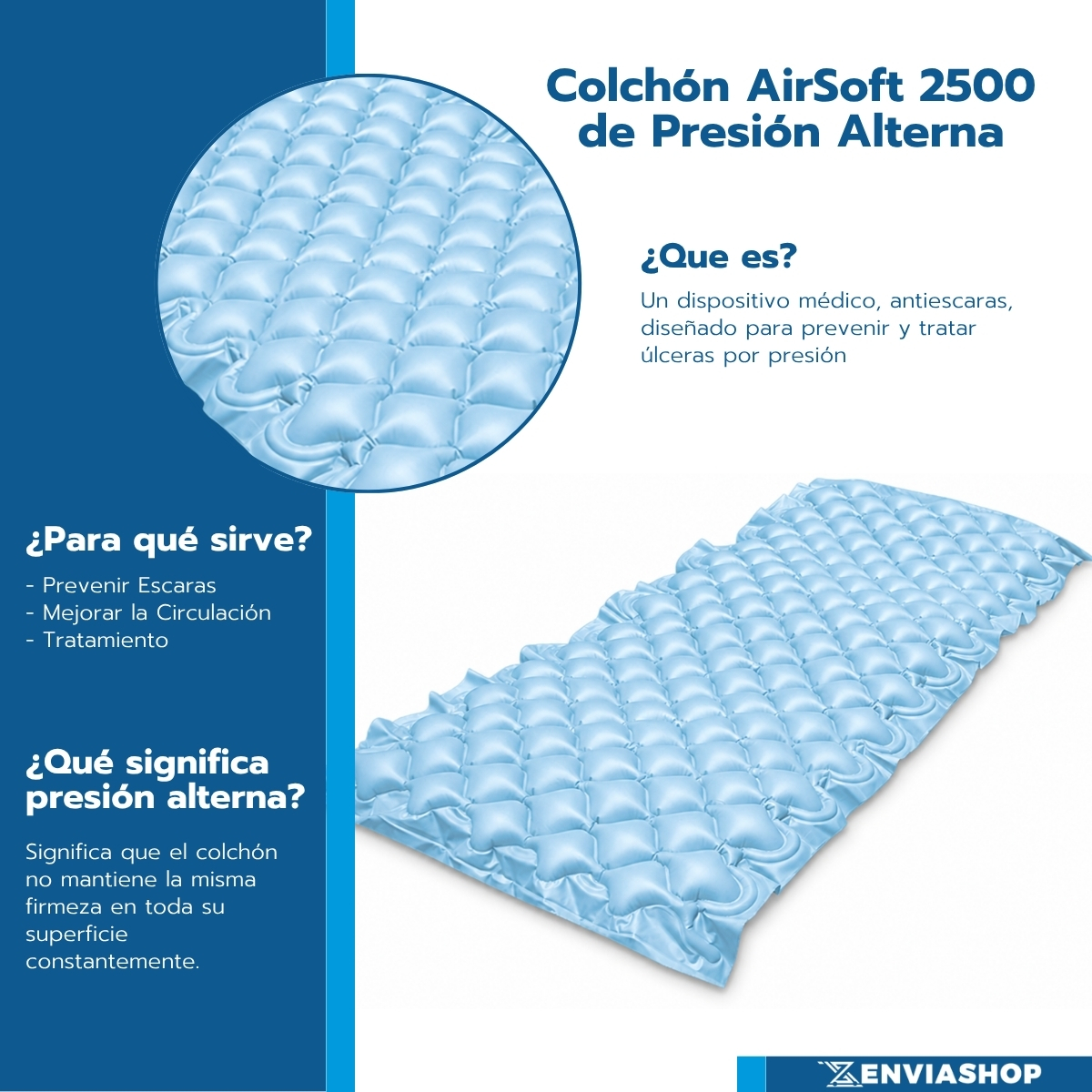 Colchón De Presión Alterna Airsoft 2500 ReActiv Color Azul - Imagen 6